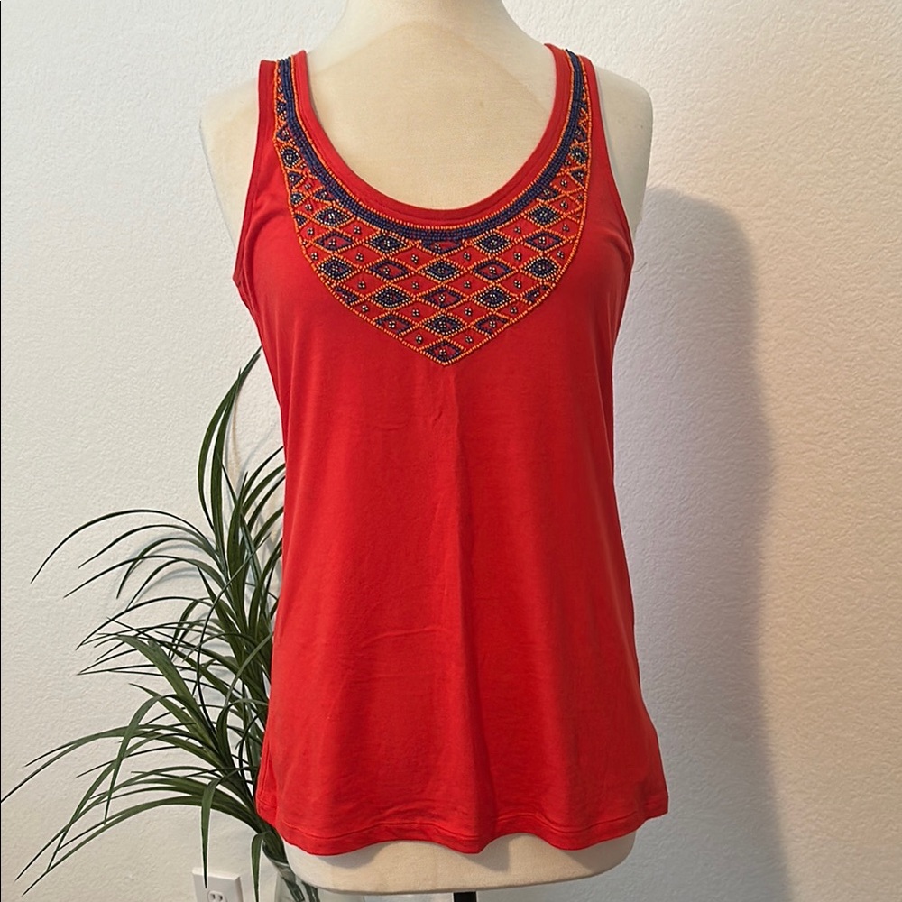 Red Beaded Women's Top